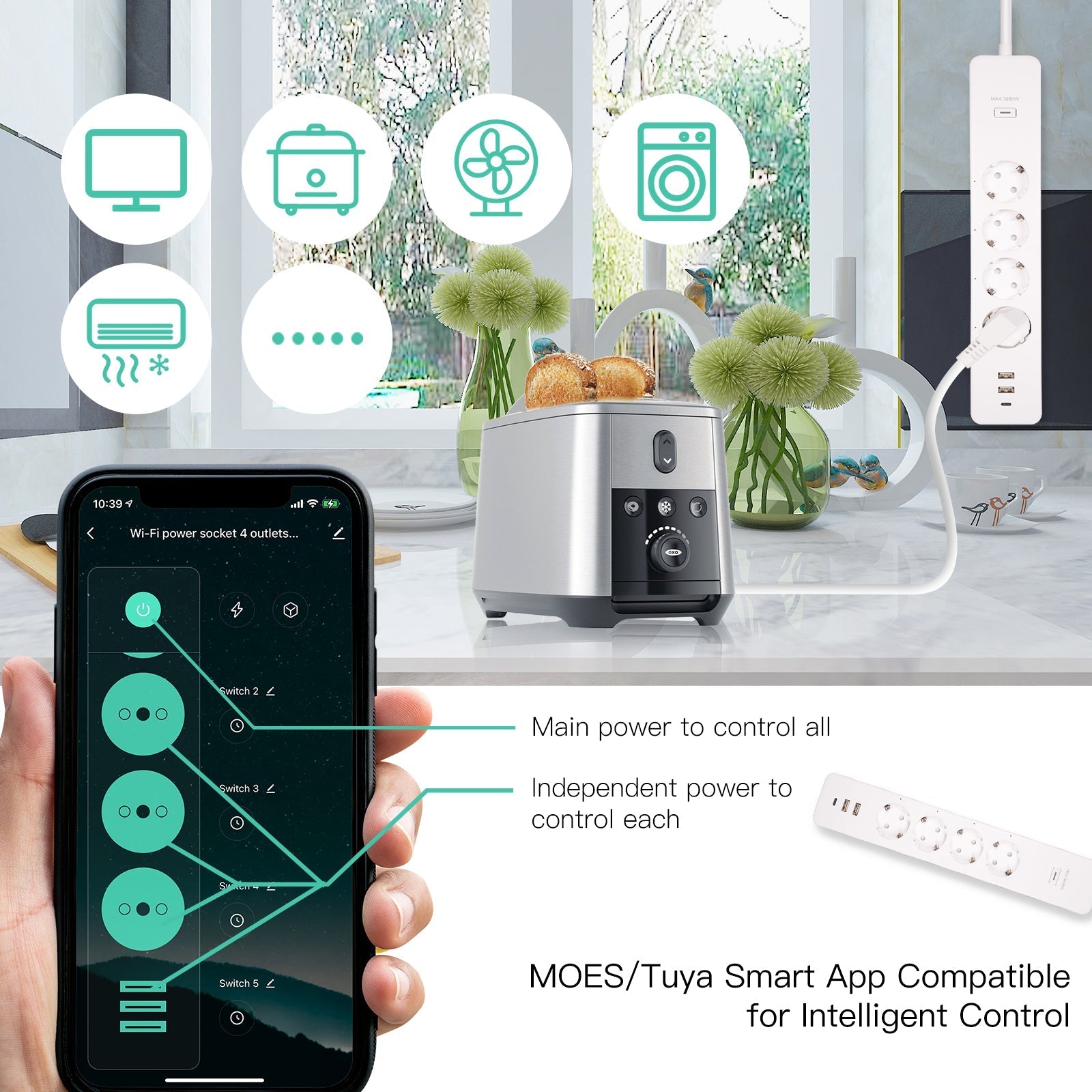 وصلة كهربائية ذكيةمع 4 اباريز شوكو الماني مع 2 USB و ابريز Type-C وصلة كهربائية ذكيةمع 4 اباريز شوكو الماني مع 2 USB و ابريز Type-C