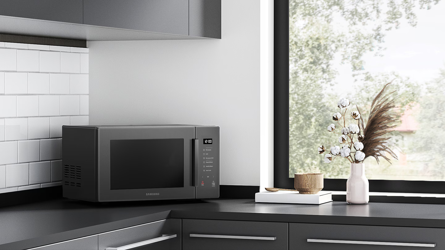 Samsung Bespoke 30L Pure Black Microwave with Grill and Air Fry Samsung Bespoke 30L Pure Black Microwave with Grill and Air Fry