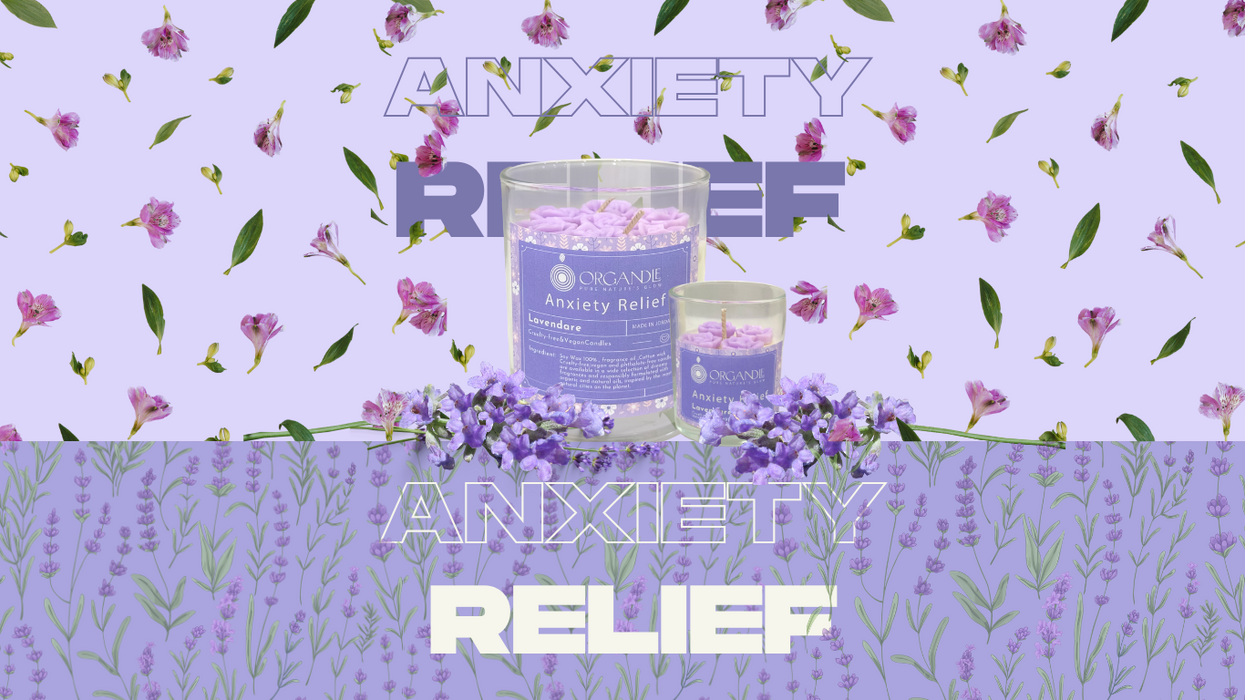 شمعة تخفيف القلق من Anxiety Relief بالشمع النباتي 100% وعطر اللافندر المهدئ