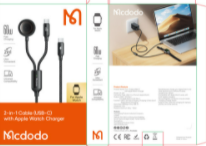 شاحن لاسلكي 2 في 1 USB-C إلى USB-C 60 واط لشحن ساعة سامسونج والأجهزة الأخرى من Mcdodo
