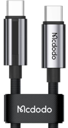 كابل USB-C إلى USB-C بقوة 100 واط، يدعم الشحن السريع مع ضوء يتنفس بطول 1.2م من Mcdodo