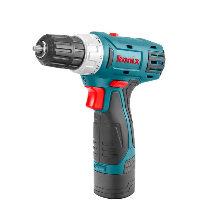 دريل شحن مع طقم عدة وريش من RONIX