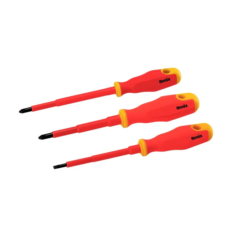 طقم مفك كهرباء معزول 3 قطع من RONIX طقم مفك كهرباء معزول 3 قطع من RONIX