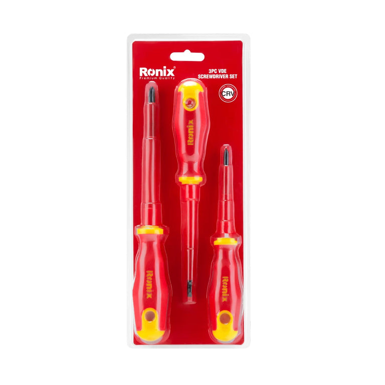 طقم مفك كهرباء معزول 3 قطع من RONIX طقم مفك كهرباء معزول 3 قطع من RONIX