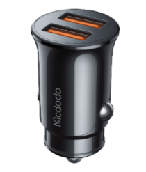 شاحن سيارة مزدوج USB 12 واط 2 أمبير، يدعم شحن سريع وآمن مع تصميم مقاوم للحريق من Mcdodo