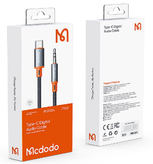 كابل صوتي رقمي Type-C إلى DC3.5 ذكر 1.2م لدقة صوت عالية وسهولة استخدام من Mcdodo