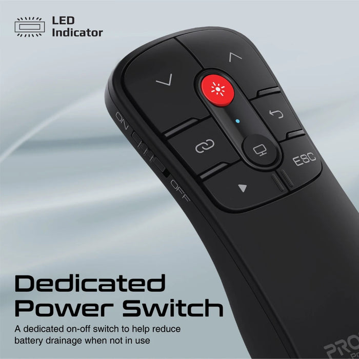 مؤشر ليزر وجهاز عرض لاسلكي 2 في 1 لعروض الباور بوينت من PROMATE