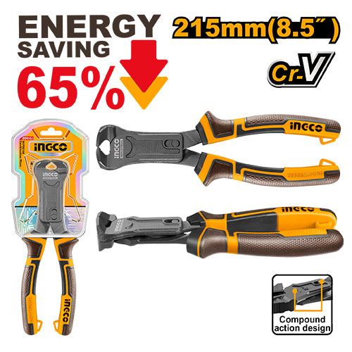 قطاعة طوبار 8.5" من INGCO، عزم ثقيل وتوفير طاقة 65% مع مقبض مريح ثلاثي الألوان