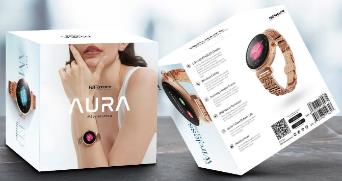 ساعة ذكية أورا (Aura) شاشة AMOLED مقاس 1.04 بوصة ومقاومة للماء IP68 من HiFuture