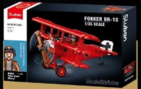 لعبة تركيب طائرة فوكير DR-1S موديل 1/35 بـ281 قطعة Sluban