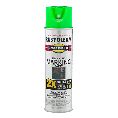 دهان رش علامات وتخطيط مقلوب 2X أخضر فلورسنت سعة 15 أونصة من Rust-Oleum