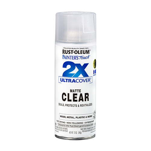 دهان رش 2X شفاف مطفي 12 أونصة تغطية مزدوجة من RUST-OLEUM