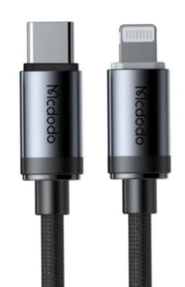 كابل USB-C إلى Lightning بقدرة 36 واط، طول 1 متر، جودة عالية وضوء شحن من Mcdodo