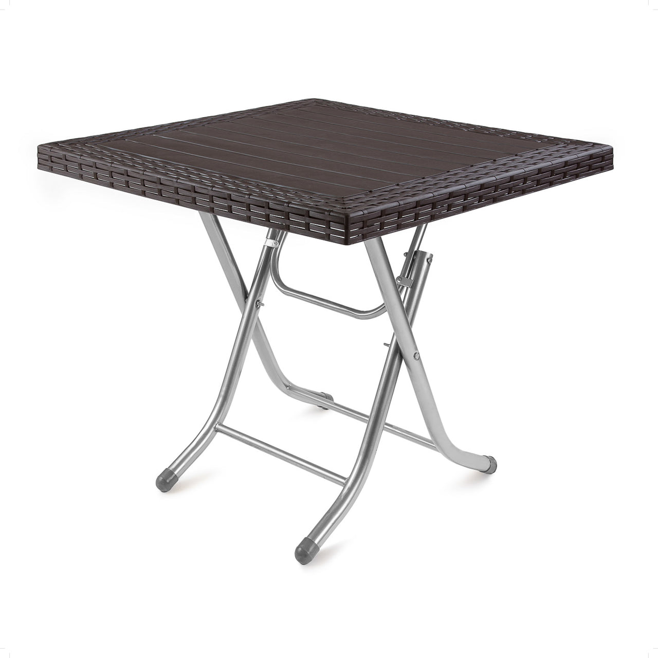 Samba Square Foldable Rattan Table with Aluminum Legs - Easy to Carry and Store Samba Square Foldable Rattan Table with Aluminum Legs - Easy to Carry and Store