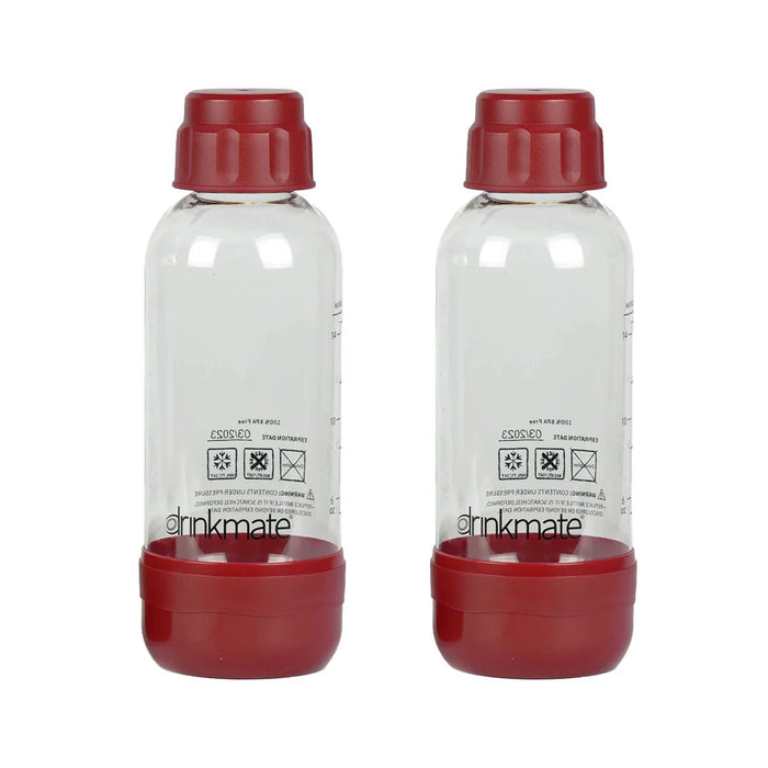 زجاجات DrinkMate PET سعة 1 لتر - حزمة مزدوجة آمنة للطعام وخالية من BPA