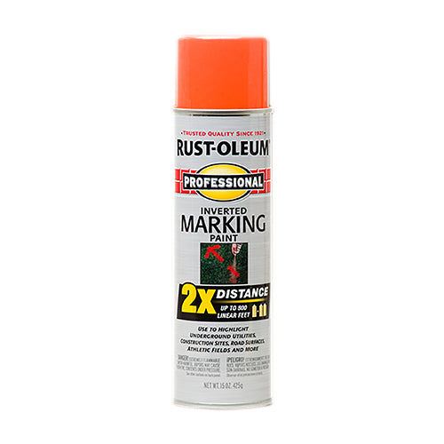 دهان رش علامات وتخطيط مقلوب برتقالي فلورسنت يغطي 800 قدم خطي من Rust-Oleum