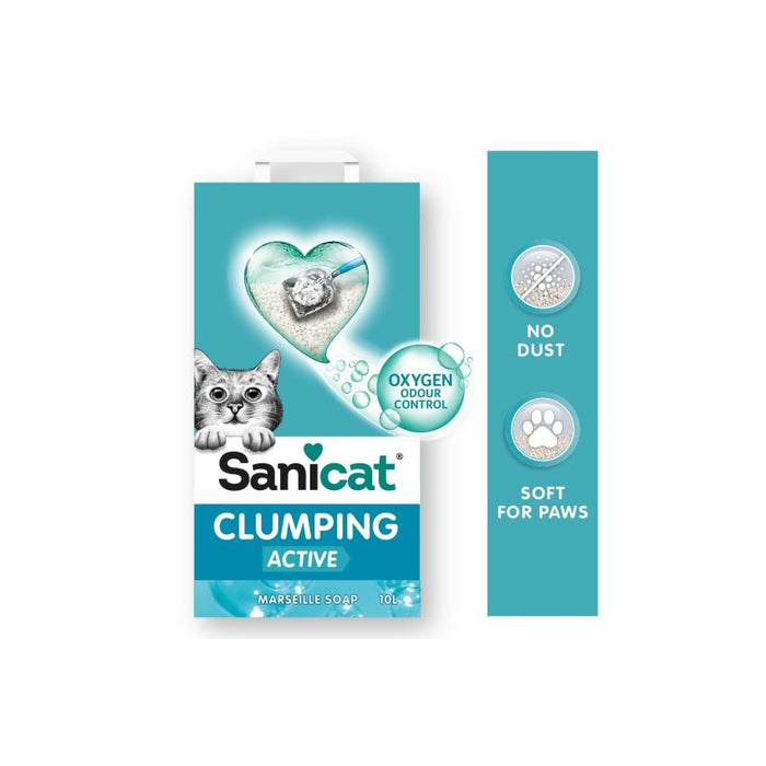 Sanicat White Clumping Cat Litter 10L - with Activated Charcoal