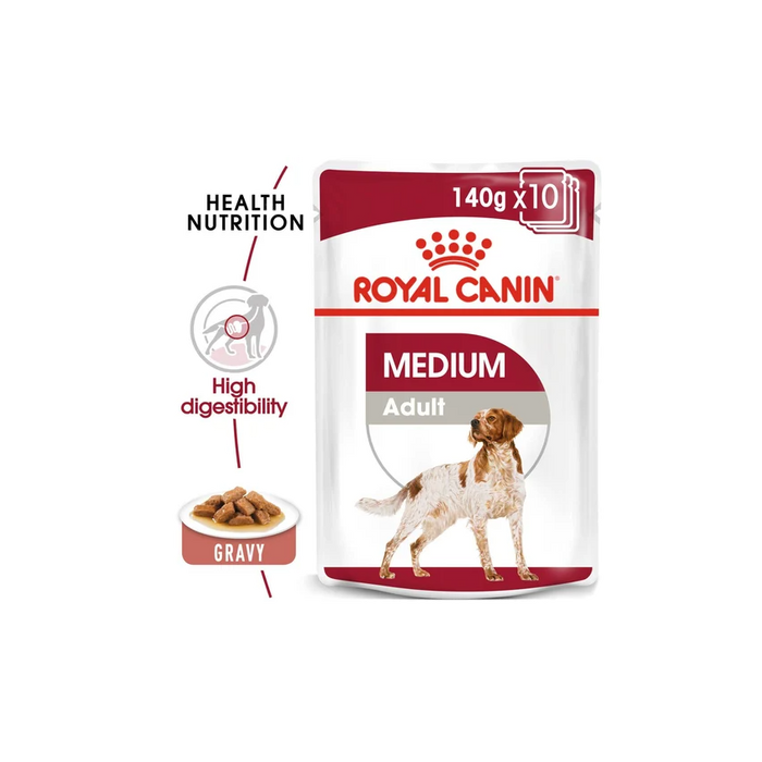 ROYAL Medium Gravy Wet Food for Dogs, 10 x 140g