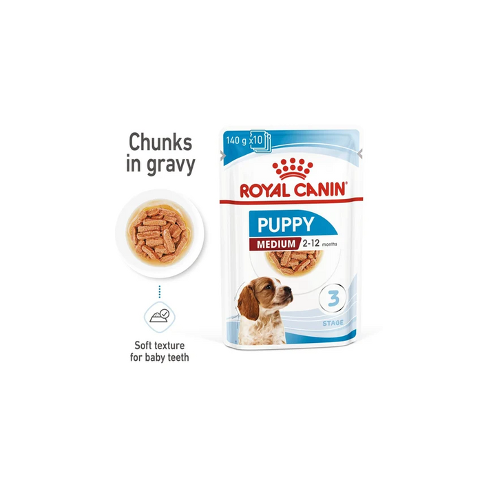 طعام رطب صلصة لجِراء السلالات المتوسطة الحجم، 10×140غ من ROYAL