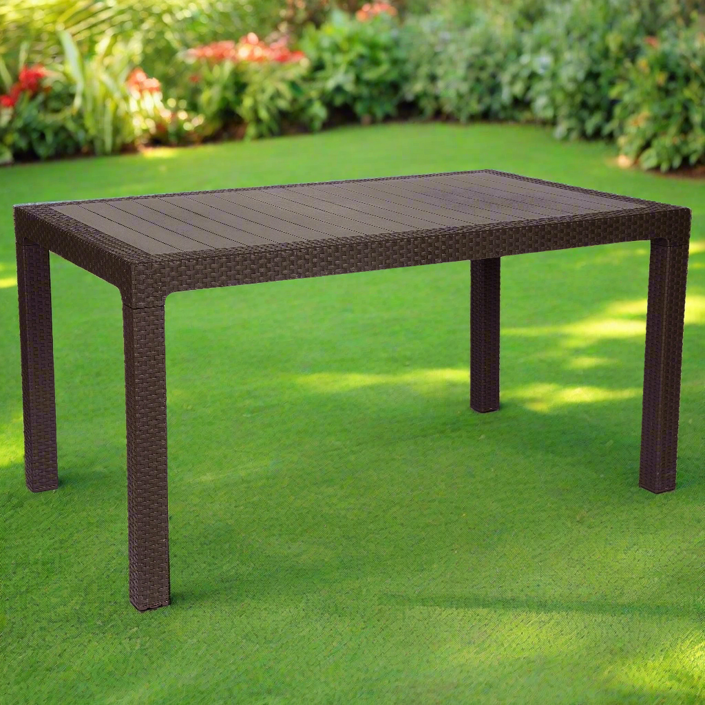 Samba Plastic Rectangular Rattan Table - Indoor & Outdoor Use Samba Plastic Rectangular Rattan Table - Indoor & Outdoor Use