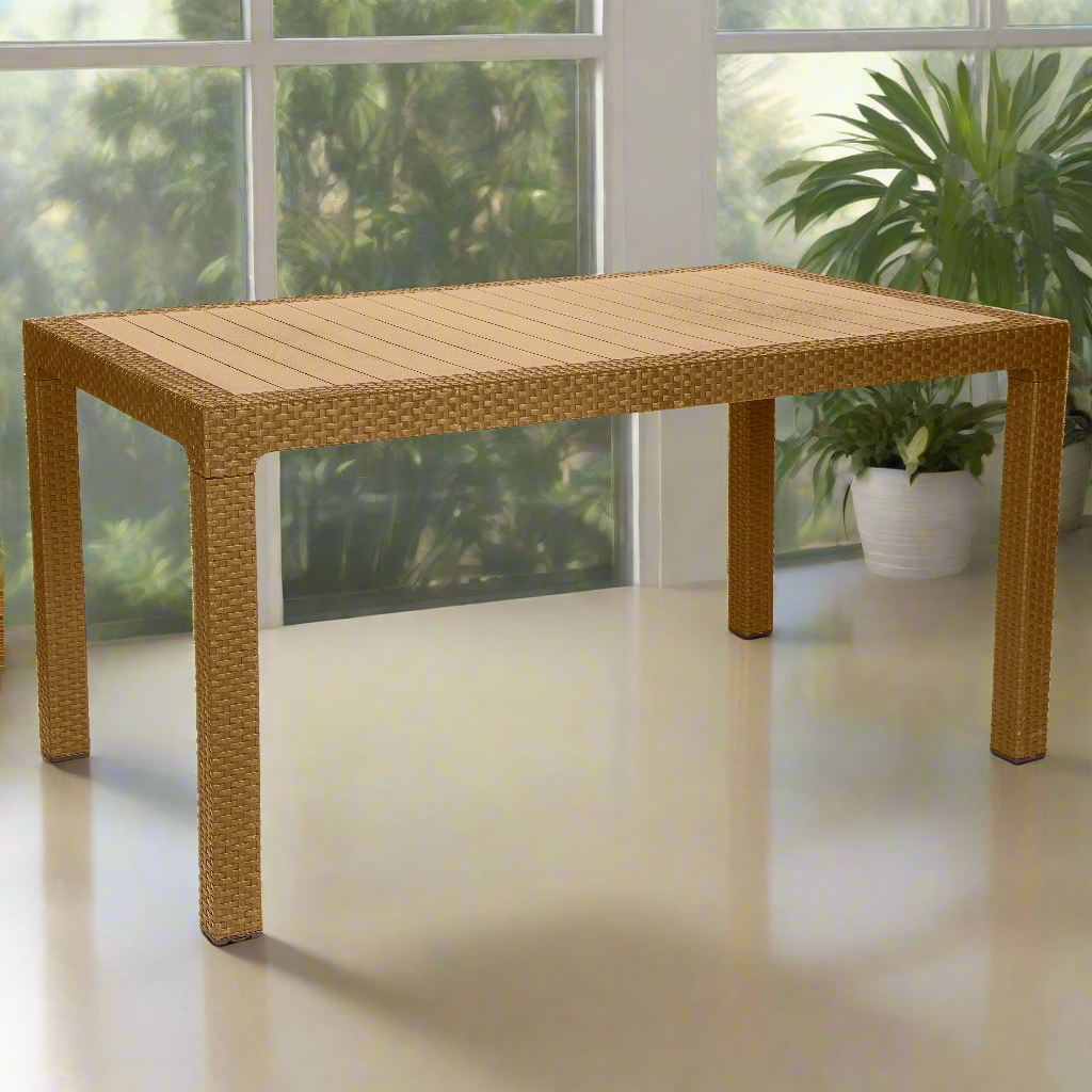 Samba Plastic Rectangular Rattan Table - Indoor & Outdoor Use Samba Plastic Rectangular Rattan Table - Indoor & Outdoor Use