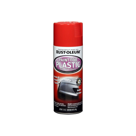 دهان رش بلاستيك أحمر 12 أونصة بدون برايمر RUST-OLEUM
