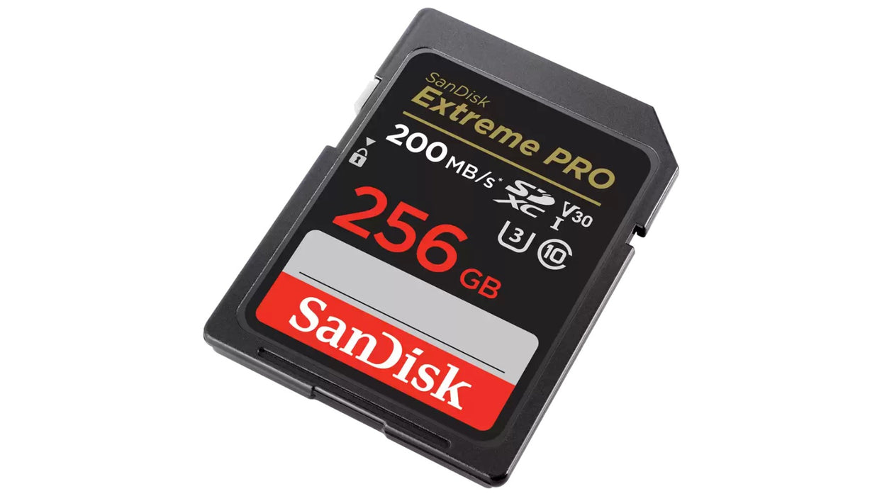 بطاقة ذاكرة SanDisk Extreme PRO SDXC UHS-I سعة 256GB للفيديو بدقة 4K UHD