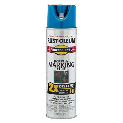 دهان رش علامات وتخطيط مقلوب 2X أزرق يغطي 800 قدم خطي من Rust-Oleum