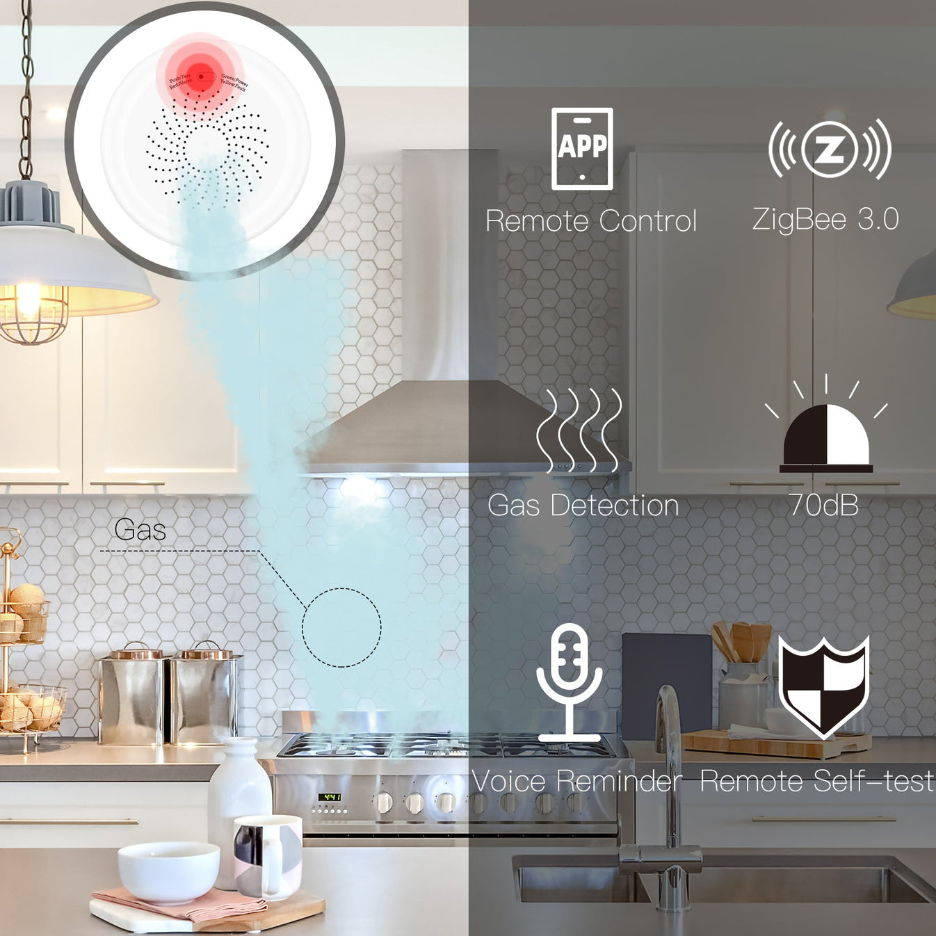 جهاز كشف تسرب الغاز الذكي - ZigBee جهاز كشف تسرب الغاز الذكي - ZigBee