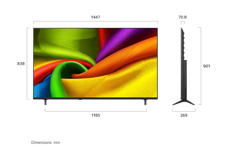 تلفزيون LG NANO 4K UHD AI NU84 Smart TV 2026 الذكي مقاس65 بوصة