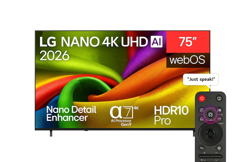 تلفزيون LG NANO 4K UHD AI NU84 Smart TV 2026 الذكي مقاس75 بوصة