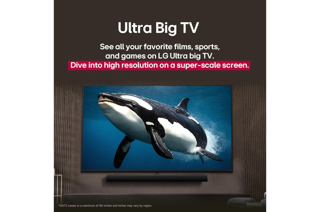 تلفاز LG الذكي 55 بوصة 4K UHD AI UA85 مع HDR10 وتصميم WebOS25 من LG