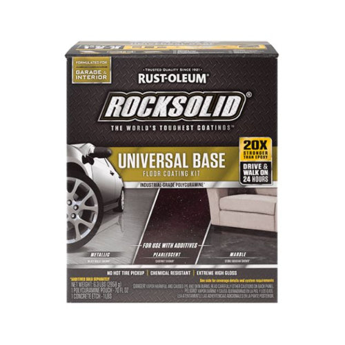طقم طلاء أرضيات بولياكيورامين روك سوليد شفاف لامع من Rust-Oleum