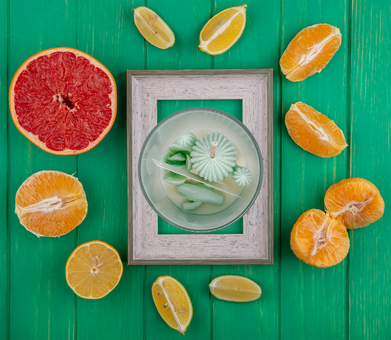 شمعة كاكتوس فلاور 100% شمع صويا عطر الحمضيات لجو مفعم بالطاقة