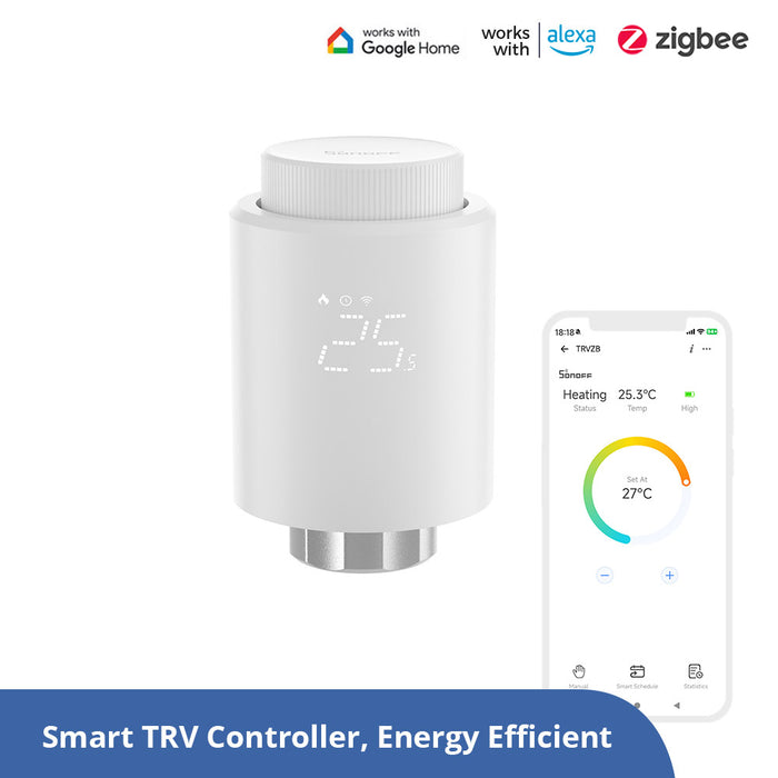 صمام رادياتور متكيف Zigbee للتحكم الذكي وحماية الطاقة من sonoff