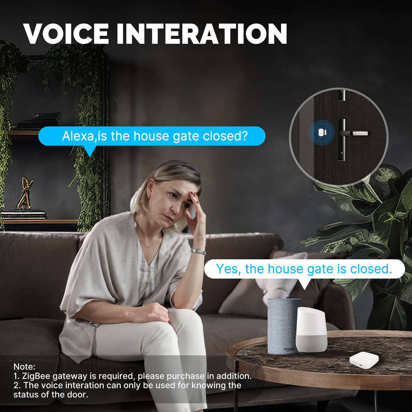 جهاز استشعار الباب والنافذة الذكي بتقنية Zigbee جهاز استشعار الباب والنافذة الذكي بتقنية Zigbee