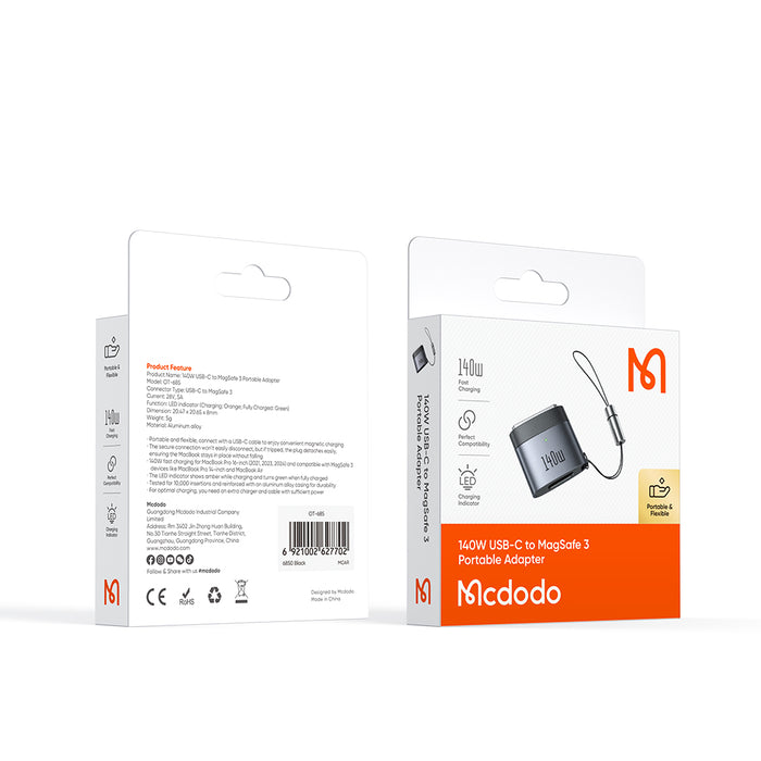 محول 140 واط USB-C إلى ماغسيف 3 محمول لشحن سريع وآمن لجهاز MacBook Pro من Mcdodo