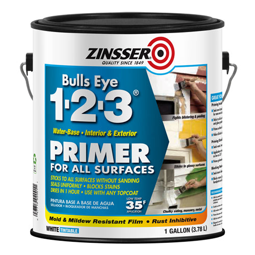 دهان أساس برايمر مائي مانع للتسرب والصدأ (Bulls Eye 1-2-3) سعة 1 جالون من Rust-Oleum