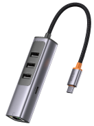 هوب محطة توصيل Mcdodo USB-C 5 في 1 بقدرة PD 100W وشبكة Gigabit Ethernet وسرعة 5Gbps (SKU: HU-1110)