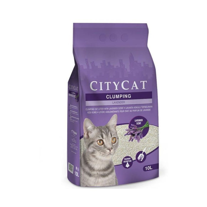 رمل قطط CITY CAT متكتل برائحة اللافندر 10 لتر