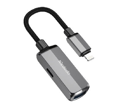 محول 2 في 1 USB3.0 إلى Lightning مع دعم OTG وشحن سريع، 13 سم فقط. من Mcdodo