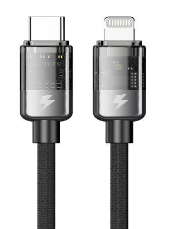 كابل شفاف C إلى Lightning بقدرة 36 واط وطول 1.2 متر مع تنبيه LED من Mcdodo