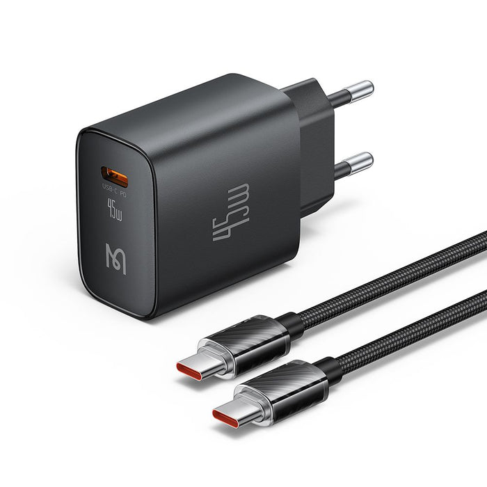 مجموعة شاحن جداري Mcdodo بقدرة 45W مع كابل Type-C إلى C بقوة 5A شحن سريع ومدمج
