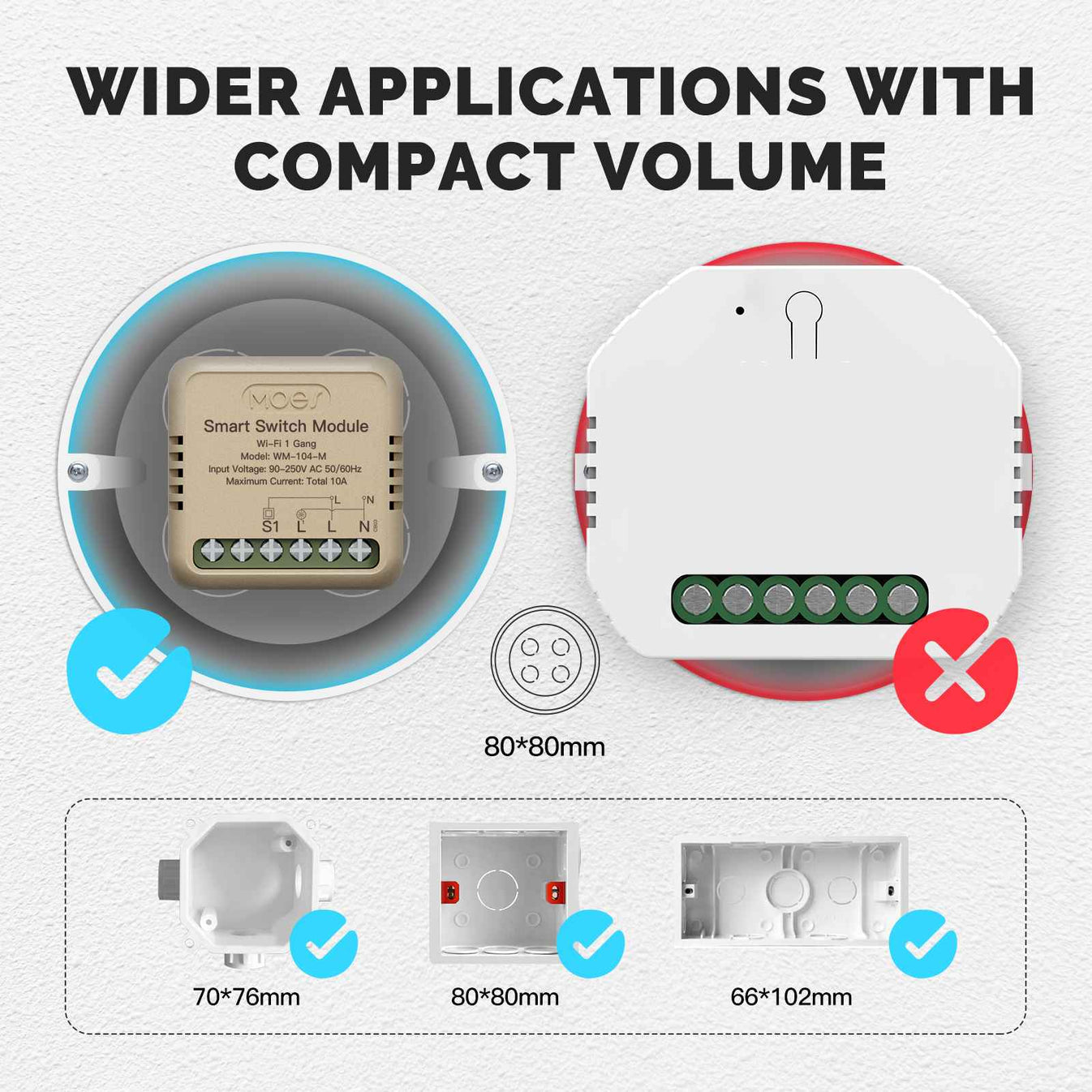 Small Hidden Smart Switch - 16 Amp - Wi-Fi Small Hidden Smart Switch - 16 Amp - Wi-Fi