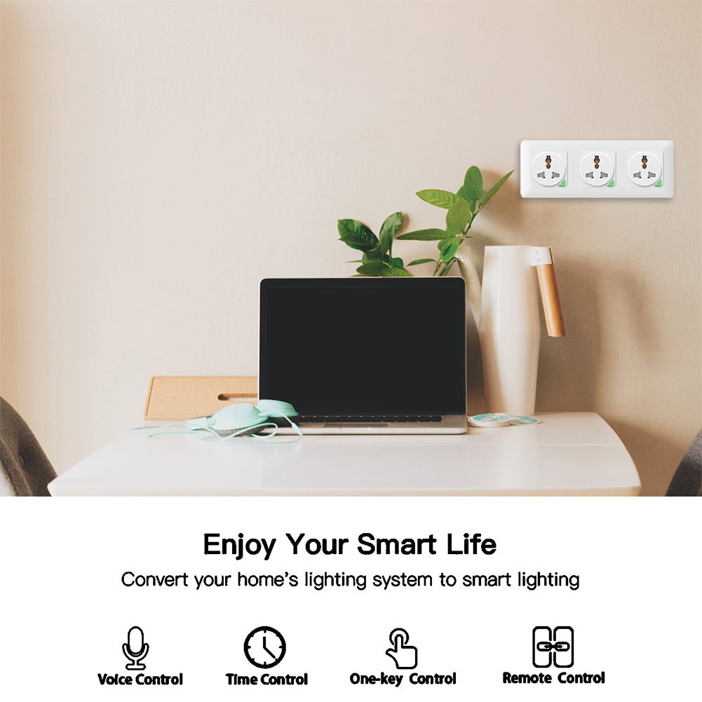 EU Type Wall Socket - Universal Socket - Black EU Type Wall Socket - Universal Socket - Black
