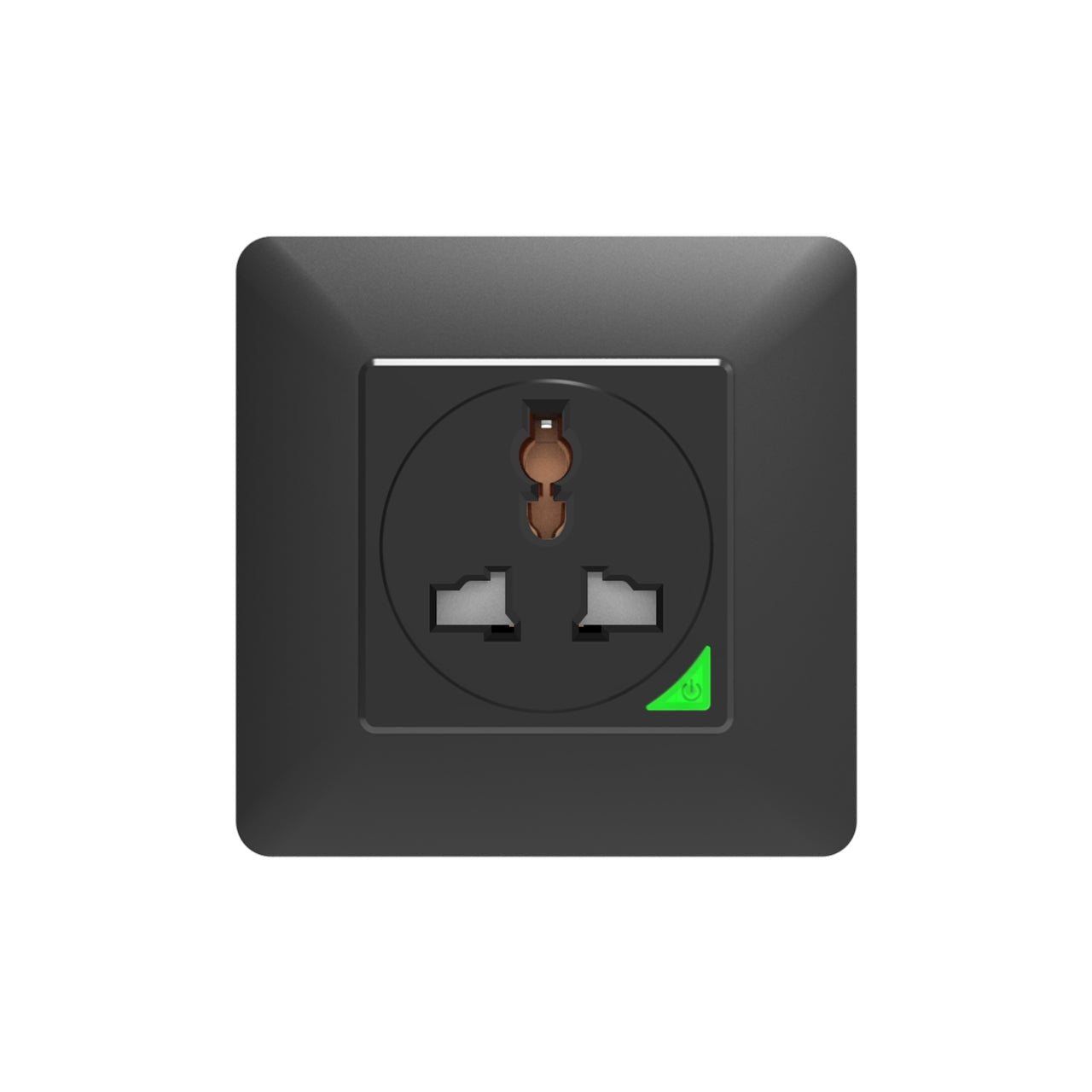 EU Type Wall Socket - Universal Socket - Black EU Type Wall Socket - Universal Socket - Black