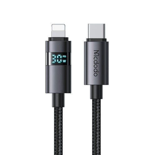 كابل USB-C إلى Lightning مع شاشة LED أفقية 36 واط بطول 1.2 م لشحن سريع 3 أمبير من Mcdodo