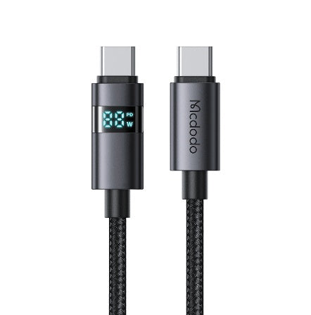 كابل USB-C إلى USB-C بقدرة 100 واط وطول 1.2 متر مع شاشة LED أفقية لعرض الطاقة من Mcdodo