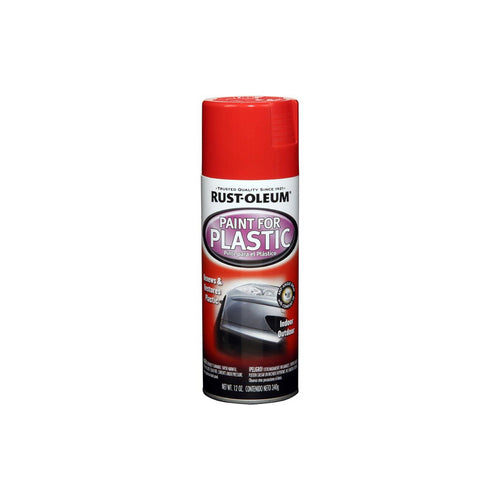 دهان رش بلاستيك أحمر 12 أونصة بدون برايمر RUST-OLEUM