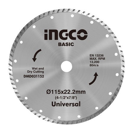 طارة قص جرانيت 5" مسكر 125X22.2MM معبأة بعلبة ملونة لتحمل الاستخدام الشاق من INGCO